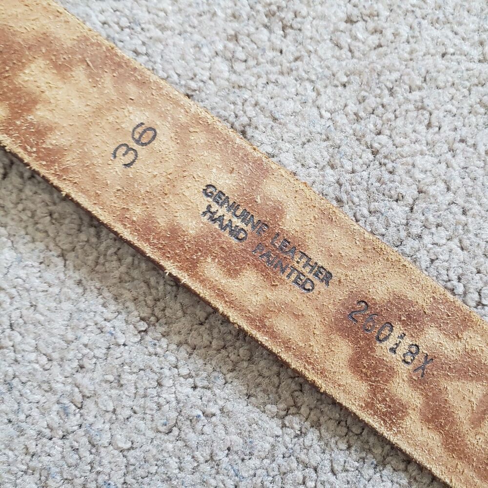 Vintage Chambers Phoenix Arizona Hand Painted And Tooled Leather Belt Size 36 - Picture 4 of 7